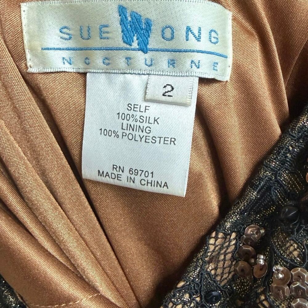 Rare Vintage Sue Wong Nocturne Silk Gown SZ 2 - Picture 7 of 7